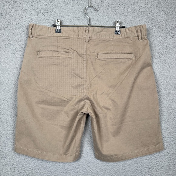 Flint & Tinder Shorts Mens 34 Beige Khaki‎ 365 Chino Stretch Huckberry Everyday - Picture 2 of 12